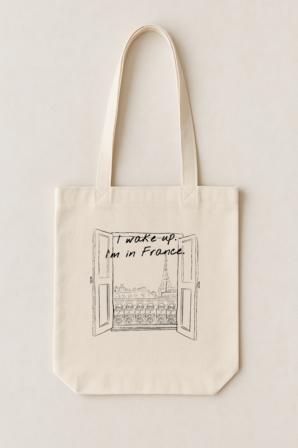 Tote Bag “I wake up” Window English